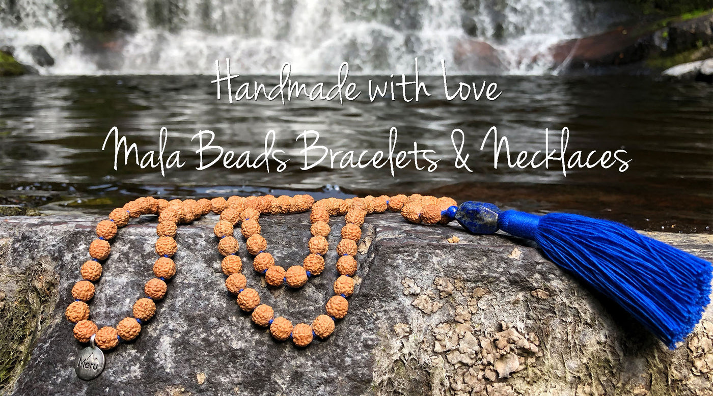 Mala Bracelet | 8mm Beads, Guru Bead, Durable Nylon Cord | Adjustable –  Cherry Tree Collection
