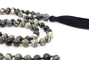 Black Veined Jasper Mala Beads Necklace - "I am Determined" - MeruBeads