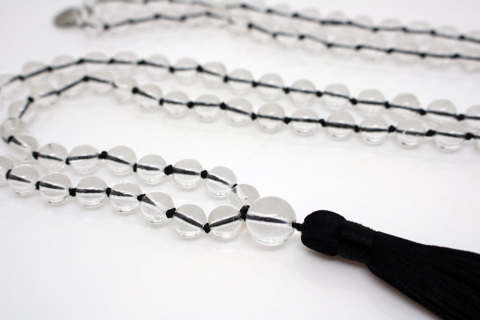 Clear quartz mala beads discount