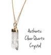 Raw Crystal Quartz Pendant with Gold Plated Necklace - MeruBeads