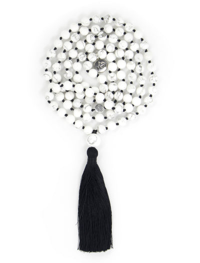 Howlite Mala Beads Necklace - "I am Success" - MeruBeads