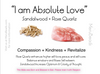 Sandalwood & Rose Quartz Mala Beads Necklace - "I am Absolute Love" - MeruBeads