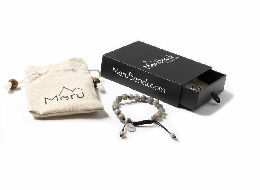 Labradorite Adjustable Mala Bracelet for Men - MeruBeads