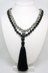 Labradorite, Obsidian & Hematite Ombre Mala Beads - "I am Order" - MeruBeads