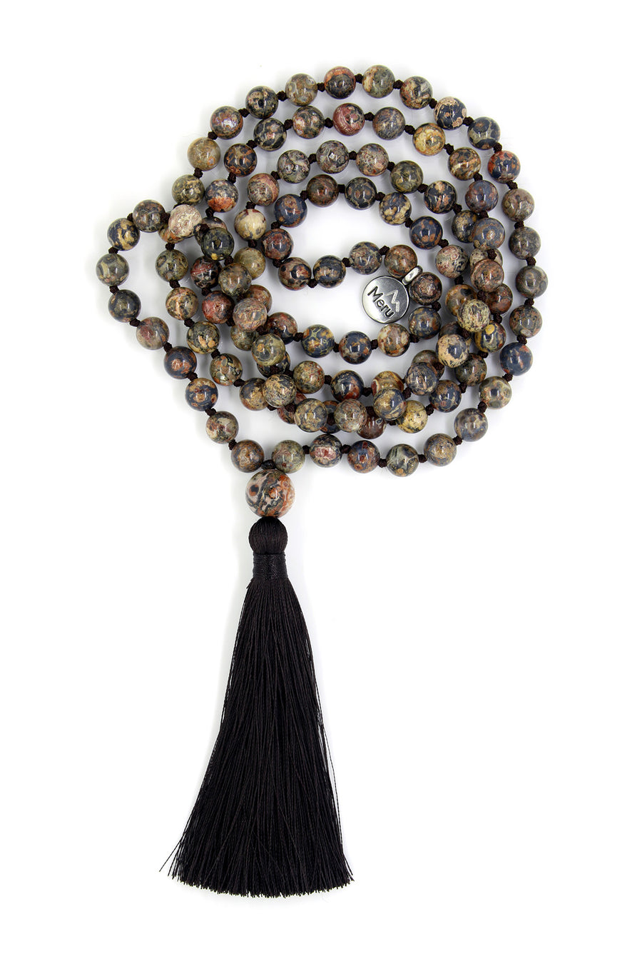 Obsidian & Hematite Mala Beads w/ Mayan Calendar – Mayan Rose