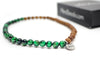 Tiger's Eye Green & Sandalwood Wrap Bracelet for Men - MeruBeads