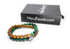 Tiger's Eye Green & Sandalwood Wrap Bracelet for Men - MeruBeads
