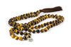 Tiger's Eye Yellow Mala Beads Necklace - "I am Lucky" - MeruBeads